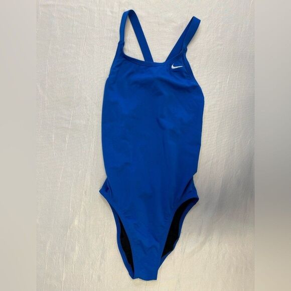 NIKE Womens Royal Blue Performance One-Piece Swimsuit Lined Hydrastrong 32 sz 6 - Picture 5 of 14